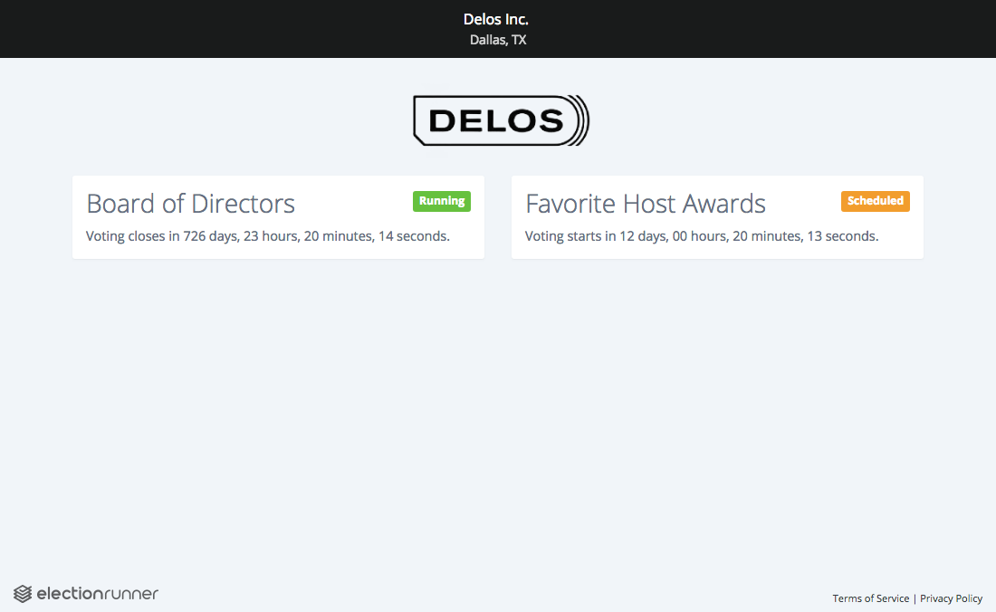 Account - Organization Landing Page